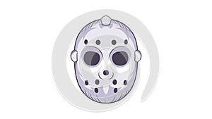 Hockey goalie mask icon animation