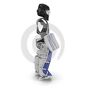 Hockey Goalie Protection Blue Kit. 3D illustration on white background