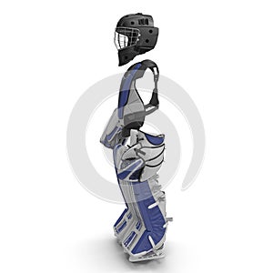 Hockey Goalie Protection Blue Kit. 3D illustration on white background