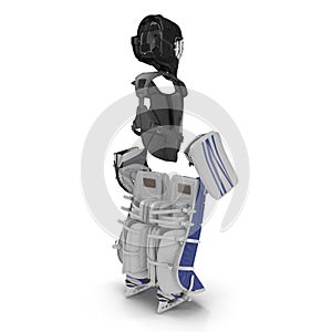 Hockey Goalie Protection Blue Kit. 3D illustration on white background