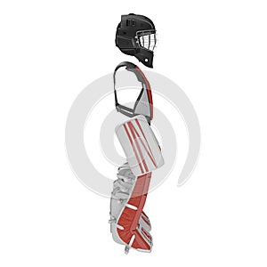 Hockey Goalie Protection Kit on white. 3D illustration