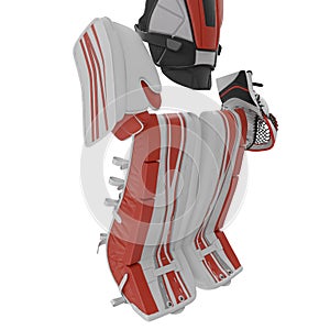 Hockey Goalie Protection Kit on white. 3D illustration