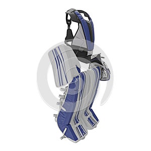Hockey goalie protection kit on white. 3D illustration