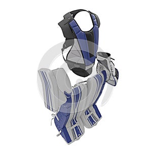 Hockey Goalie Protection Kit on white. 3D illustration