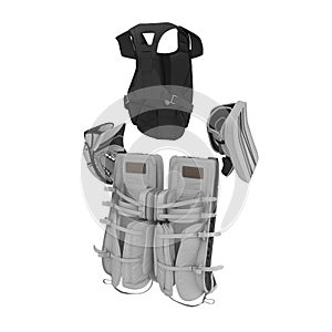 Hockey Goalie Protection Kit on white. 3D illustration