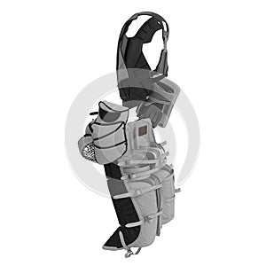 Hockey Goalie Protection Kit on white. 3D illustration