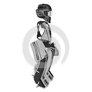 Hockey Goalie Protection Kit on white. 3D illustration