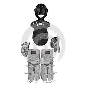 Hockey Goalie Protection Kit on white. 3D illustration