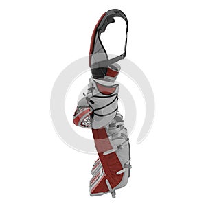 Hockey Goalie Protection Kit on white. 3D illustration