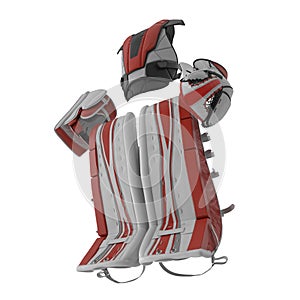 Hockey Goalie Protection Kit on white. 3D illustration