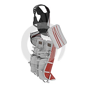 Hockey Goalie Protection Kit on white. 3D illustration