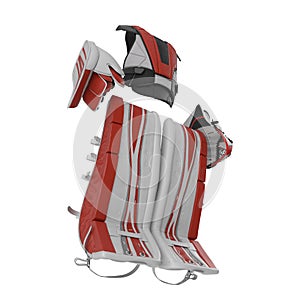 Hockey Goalie Protection Kit on white. 3D illustration