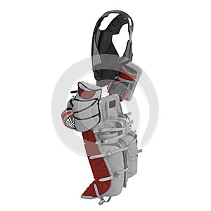 Hockey Goalie Protection Kit on white. 3D illustration