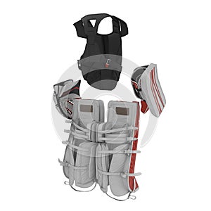 Hockey Goalie Protection Kit on white. 3D illustration