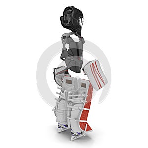 Hockey Goalie Protection Kit on white. 3D illustration