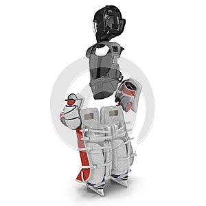 Hockey Goalie Protection Kit on white. 3D illustration