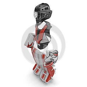 Hockey Goalie Protection Kit on white. 3D illustration