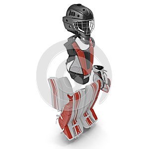 Hockey Goalie Protection Kit on white. 3D illustration