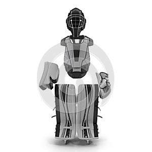 Hockey Goalie Protection Kit on white. 3D illustration