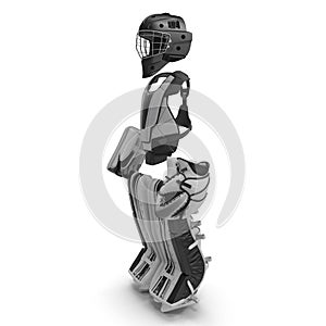 Hockey Goalie Protection Kit on white. 3D illustration