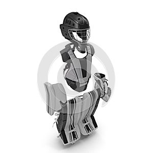 Hockey Goalie Protection Kit on white. 3D illustration