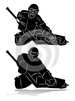 Hockey goalie silhouette