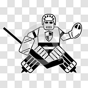 Hockey goalkeeper. Vector illustration