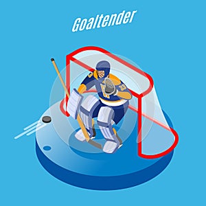 Hockey Goaltender Isometric Background photo