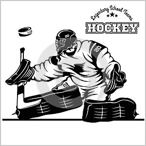 Hockey goaltender. Stock illustration photo