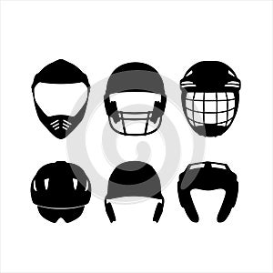 Hockey helmet icon isolated on white background from hockey collection.