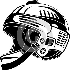 Hockey Helmet Logo Monochrome Design Style photo