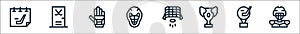 hockey line icons. linear set. quality vector line set such as ice hockey, trophy, prize, hockey goal, helmet, ice gym