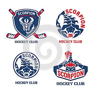 Hockey logo set.