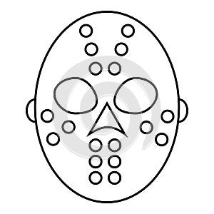 Hockey mask icon, outline style