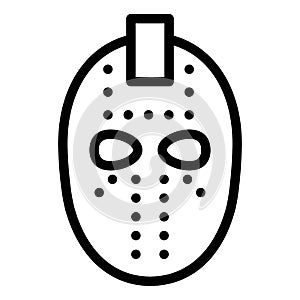 Hockey mask line icon. Goalie mask vector illustration isolated on white. Halloween mask outline style design, designed