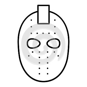 Hockey mask thin line icon. Goalie mask vector illustration isolated on white. Halloween mask outline style design