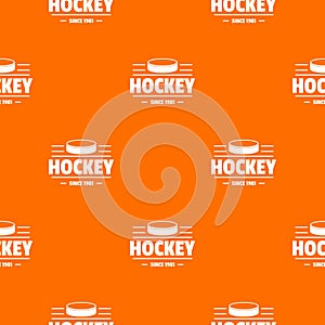 Hockey pattern vector orange