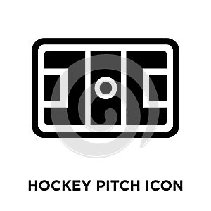 Hockey pitch icon vector isolated on white background, logo concept of Hockey pitch sign on transparent background, black filled