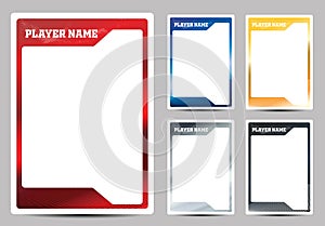 Hockey player card frame template design