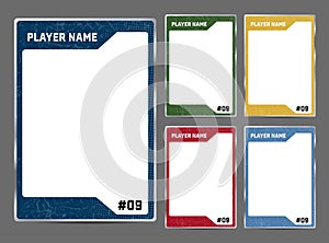 Hockey player card frame template design