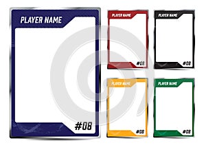 Hockey player card frame template design