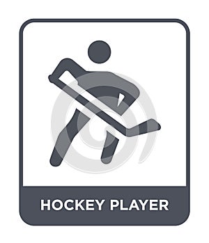 hockey player icon in trendy design style. hockey player icon isolated on white background. hockey player vector icon simple and