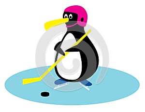 Hockey player penguin