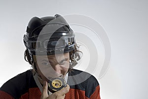 Hockey Player With Puck