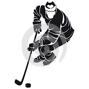 Hockey player, silhouette