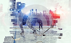 Hockey players on ice