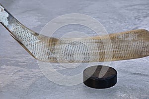 hockey puck on ice