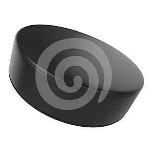 Hockey puck isolated on white background