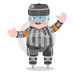 Hockey referee, a character in a cartoon style