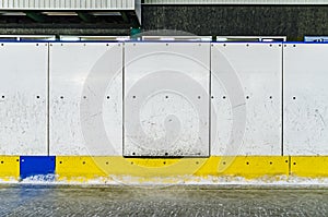 Hockey rink side boards with door